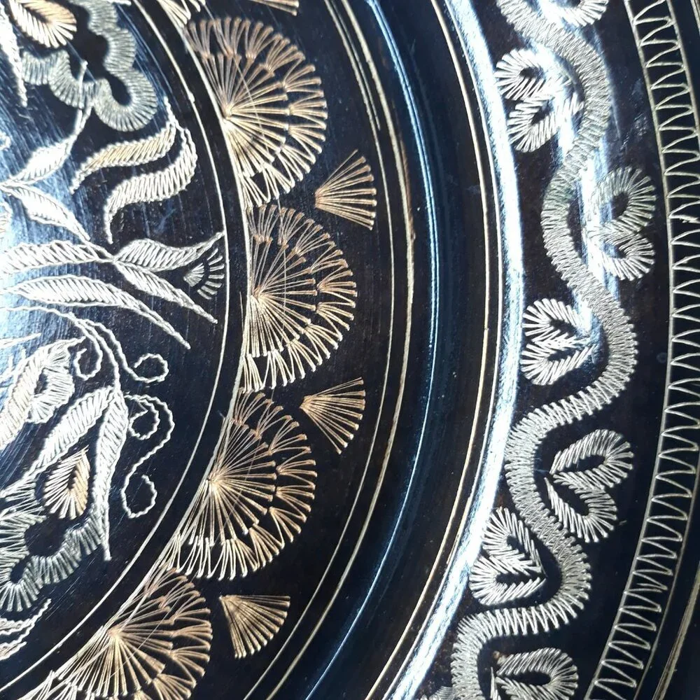 Turkish Enamel On Copper Wall Hanging Plate 12